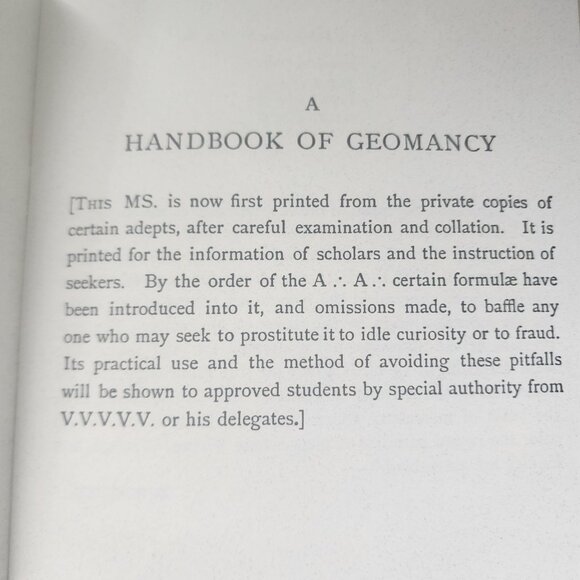 A HANDBOOK OF GEOMANCY by Aleister Crowley - Occult, Divination, Thelema - Picture 5 of 10